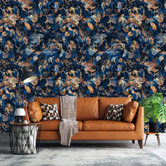 Midnight Flora – Navy Wallpaper