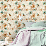 Tropical Floral Wallpaper – Bold Peel-and-Stick Bedroom Living Room Design