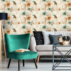 Tropical Floral Wallpaper – Bold Peel-and-Stick Bedroom Living Room Design