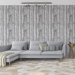 Grey Wood Panel Wallpaper