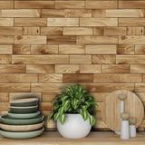 Wood Plank Wallpaper – Rustic Peel-and-Stick Bedroom Living Room Design