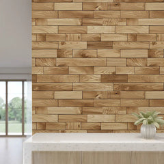 Wood Plank Wallpaper – Rustic Peel-and-Stick Bedroom Living Room Design