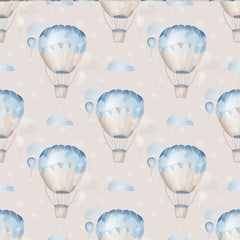 Blue Hot Air Balloon Wallpaper – Nursery Kids Room Peel-and-Stick Removable Design