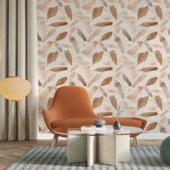 Neutral Beige Abstract Brushstroke Wallpaper – Modern Minimal Peel-and-Stick Design