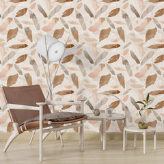 Neutral Beige Abstract Brushstroke Wallpaper – Modern Minimal Peel-and-Stick Design