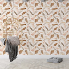 Neutral Beige Abstract Brushstroke Wallpaper – Modern Minimal Peel-and-Stick Design