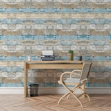 Rustic Weathered Wood Wallpaper – Farmhouse Peel-and-Stick Bedroom Design