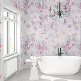 Soft Pastel Floral Wallpaper – Romantic Peel-and-Stick Bedroom Living Room Design