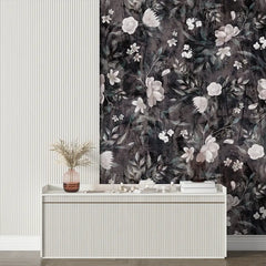 Dark Floral Wallpaper – Moody Peel-and-Stick Bedroom Accent Wall Design