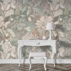 Tropical Botanical Bird Wallpaper – Vibrant Peel-and-Stick Bedroom Living Room Design