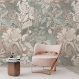 Soft Floral Wallpaper – Elegant Peel-and-Stick Bedroom Living Room Design