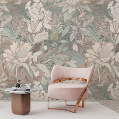 Soft Floral Wallpaper – Elegant Peel-and-Stick Bedroom Living Room Design