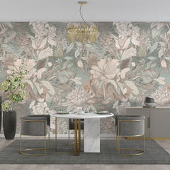 Soft Floral Wallpaper – Elegant Peel-and-Stick Bedroom Living Room Design