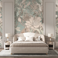Soft Floral Wallpaper – Elegant Peel-and-Stick Bedroom Living Room Design