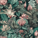 Vintage Green Pink Floral Wallpaper – Romantic Peel-and-Stick Bedroom Design