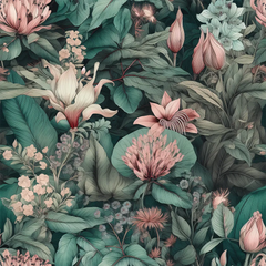 Vintage Green Pink Floral Wallpaper – Romantic Peel-and-Stick Bedroom Design