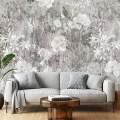 Soft Floral Wallpaper – Elegant Peel-and-Stick Bedroom Living Room Design