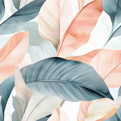 Modern Botanical Leaf Wallpaper – Minimal Peel-and-Stick Bedroom Office Design