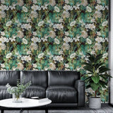 Green Botanical Wallpaper – Natural Peel-and-Stick Bedroom Living Room Design