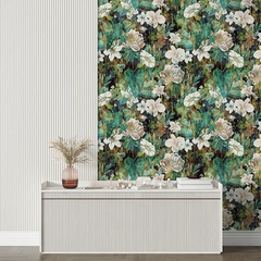 Green Botanical Wallpaper – Natural Peel-and-Stick Bedroom Living Room Design