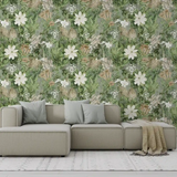 Green Botanical Wallpaper – Natural Peel-and-Stick Bedroom Living Room Design