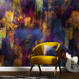 Blue Purple Abstract Wallpaper – Modern Peel-and-Stick Bedroom Living Room Design