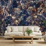Luxury Dark Floral Wallpaper – Moody Peel-and-Stick Bedroom Accent Wall Design