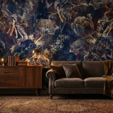 Luxury Dark Floral Wallpaper – Moody Peel-and-Stick Bedroom Accent Wall Design