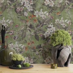 Olive Rust Botanical Wallpaper
