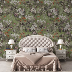 Olive Rust Botanical Wallpaper