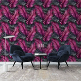 Pink Teal Tropical Wallpaper – Vibrant Peel-and-Stick Bedroom Living Room Design