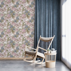 Beige Pink Floral Wallpaper – Soft Peel-and-Stick Bedroom Living Room Design