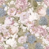 Beige Pink Floral Wallpaper – Soft Peel-and-Stick Bedroom Living Room Design