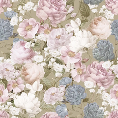 Beige Pink Floral Wallpaper – Soft Peel-and-Stick Bedroom Living Room Design