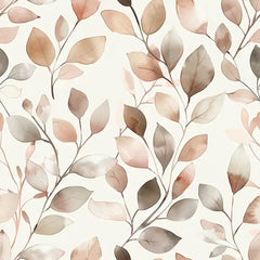 Soft Neutral Watercolor Leaf Wallpaper – Minimal Elegant Peel-and-Stick Bedroom Design
