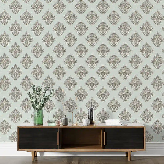 Elegant Damask Wallpaper Classic Ornamental Pattern Vintage Luxury Wall Design