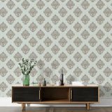 Elegant Damask Wallpaper – Vintage Luxury Classic Peel-and-Stick Bedroom Design