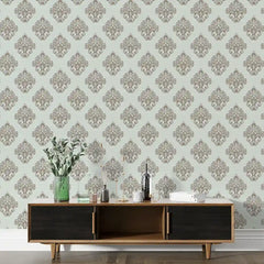 Elegant Damask Wallpaper – Vintage Luxury Classic Peel-and-Stick Bedroom Design