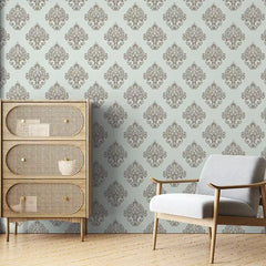 Elegant Damask Wallpaper – Vintage Luxury Classic Peel-and-Stick Bedroom Design