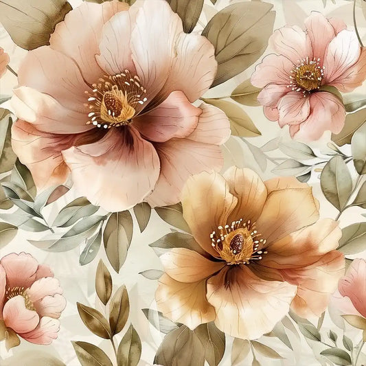 Blush Meadow Floral Wallpaper