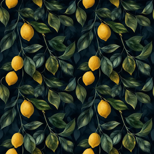 Midnight Lemon Grove Wallpaper