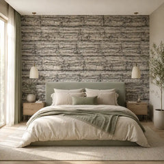 Charcoal Timber Wall Wallpaper