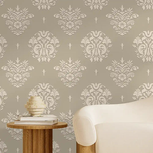Elegant Damask Wallpaper Classic Ornamental Wall Design