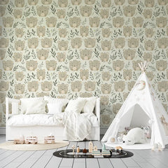 Cute Quokka Boho Nursery Wallpaper – Soft Peel-and-Stick Kids Room Design