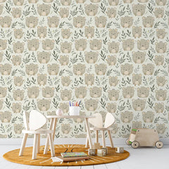 Cute Quokka Boho Nursery Wallpaper – Soft Peel-and-Stick Kids Room Design