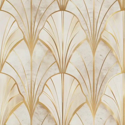 Ivory Luxe Art Deco Wallpaper