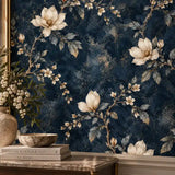 Midnight Magnolia Chinoiserie Wallpaper