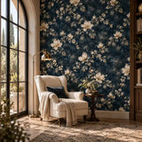 Midnight Magnolia Chinoiserie Wallpaper