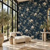 Midnight Magnolia Chinoiserie Wallpaper