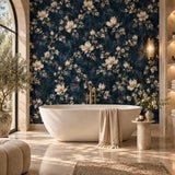 Midnight Magnolia Chinoiserie Wallpaper